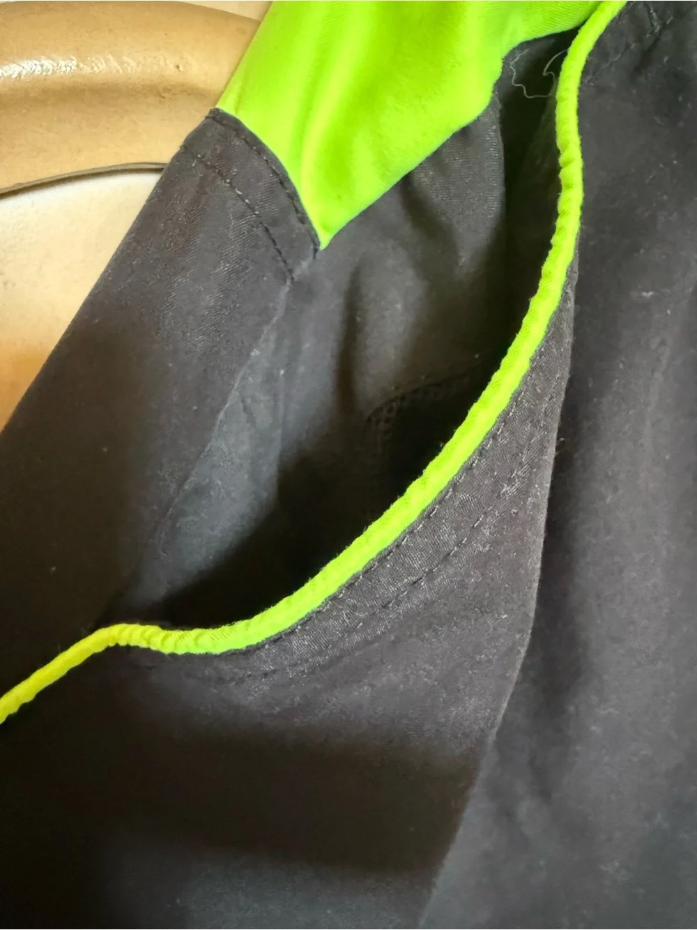Speedo Black Swim Shorts with Neon Green Accents guc XL w/pockets